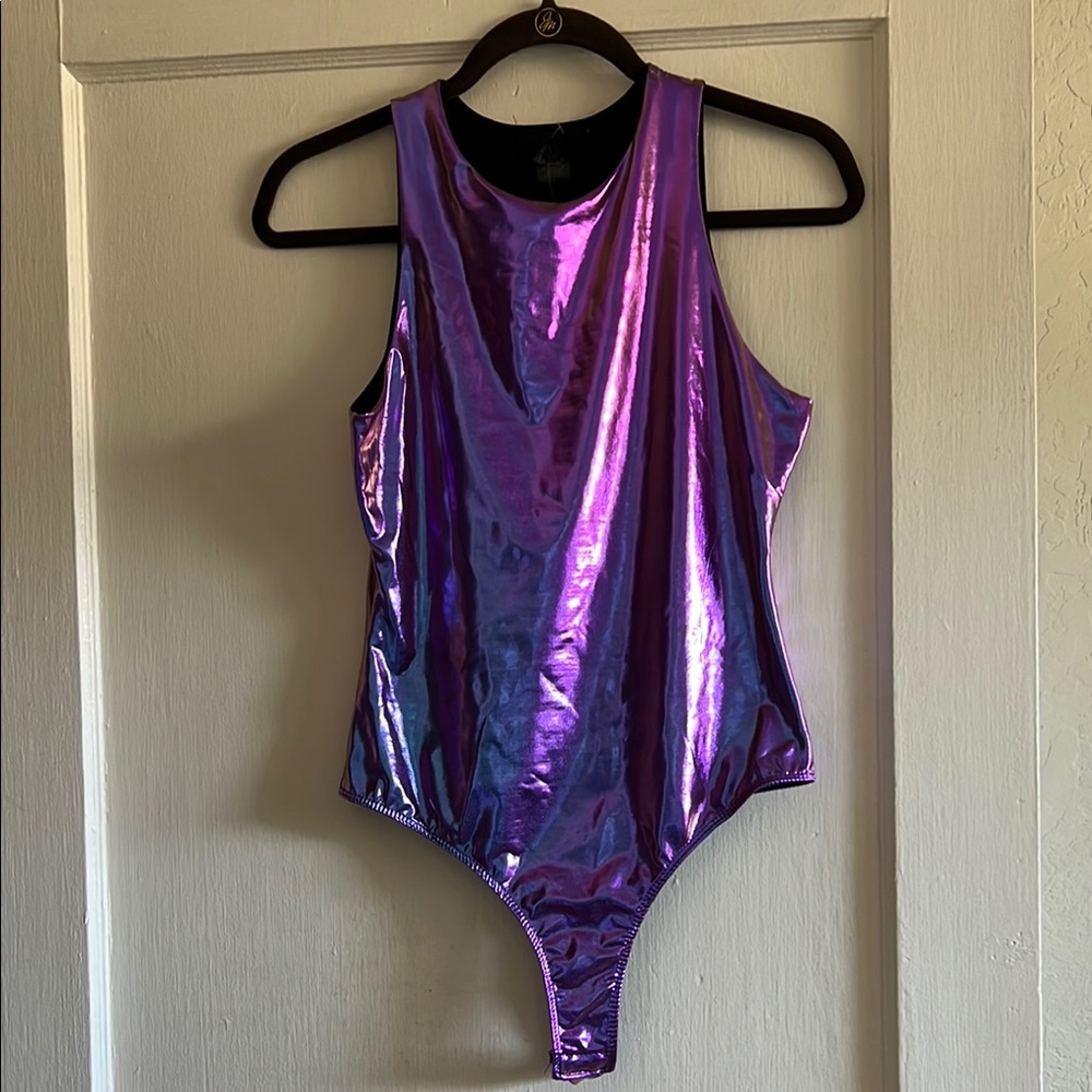 Metallic Purple Kids One Piece Size L